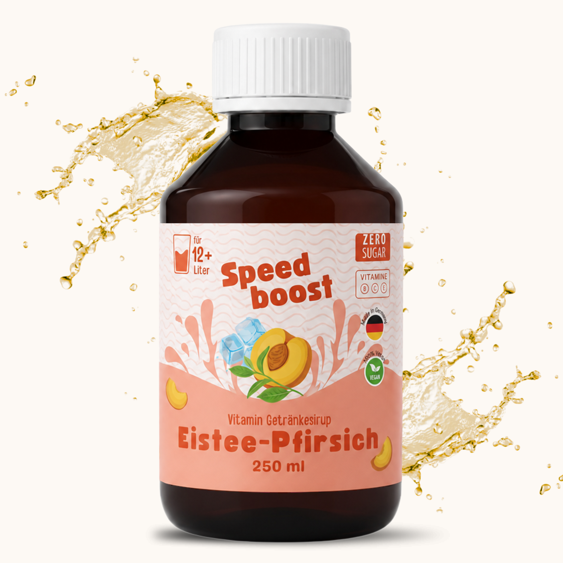 Speedboost Eistee-Pfirsich – Zuckerfreies Getränkekonzentrat