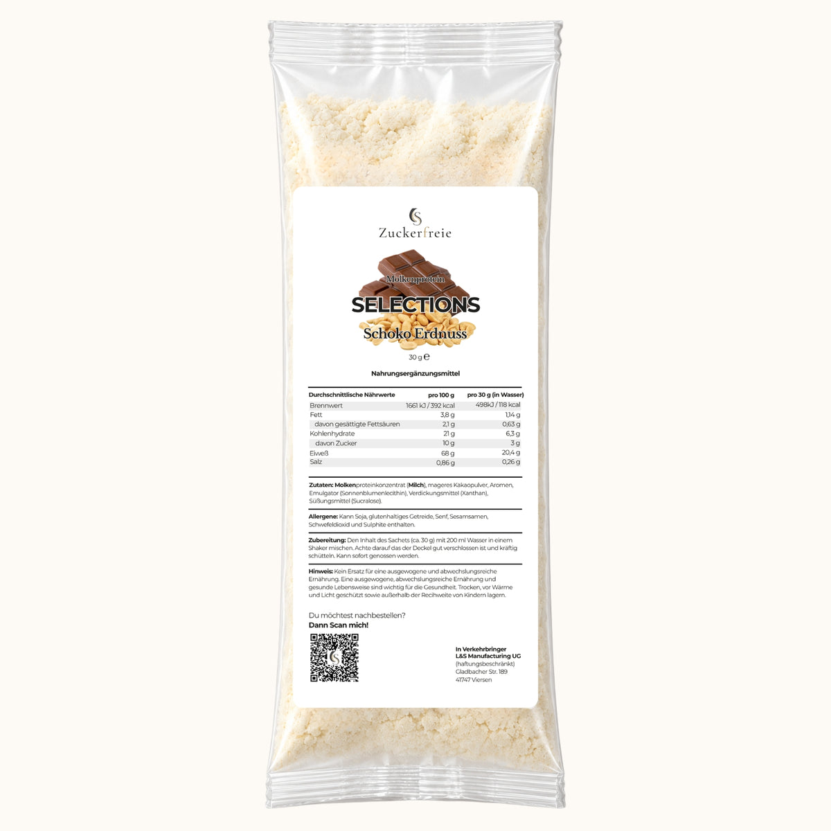 Selections Molkenprotein – Schoko Erdnuss | 30 g