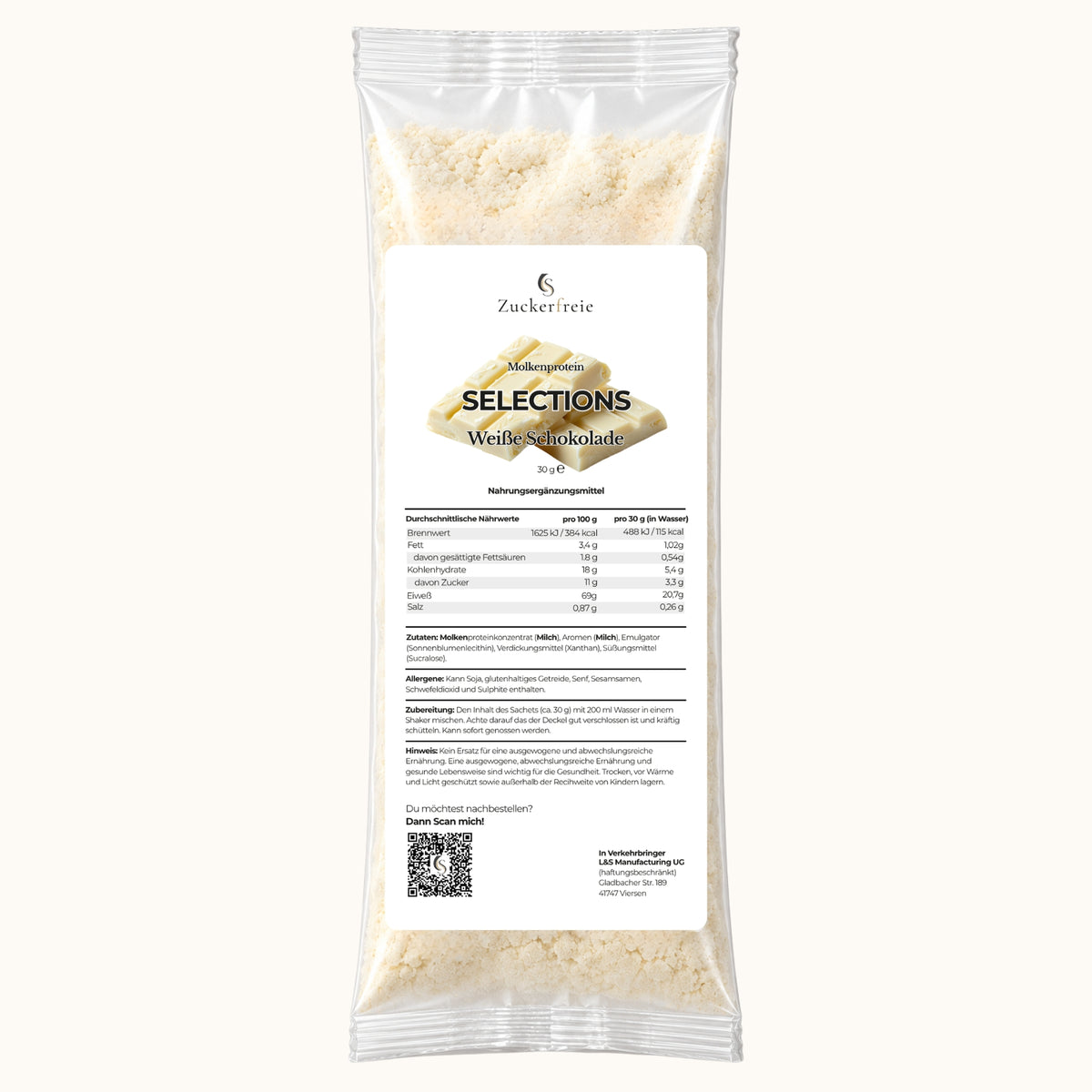 Selections Molkenprotein – Weiße Schokolade | 30 g